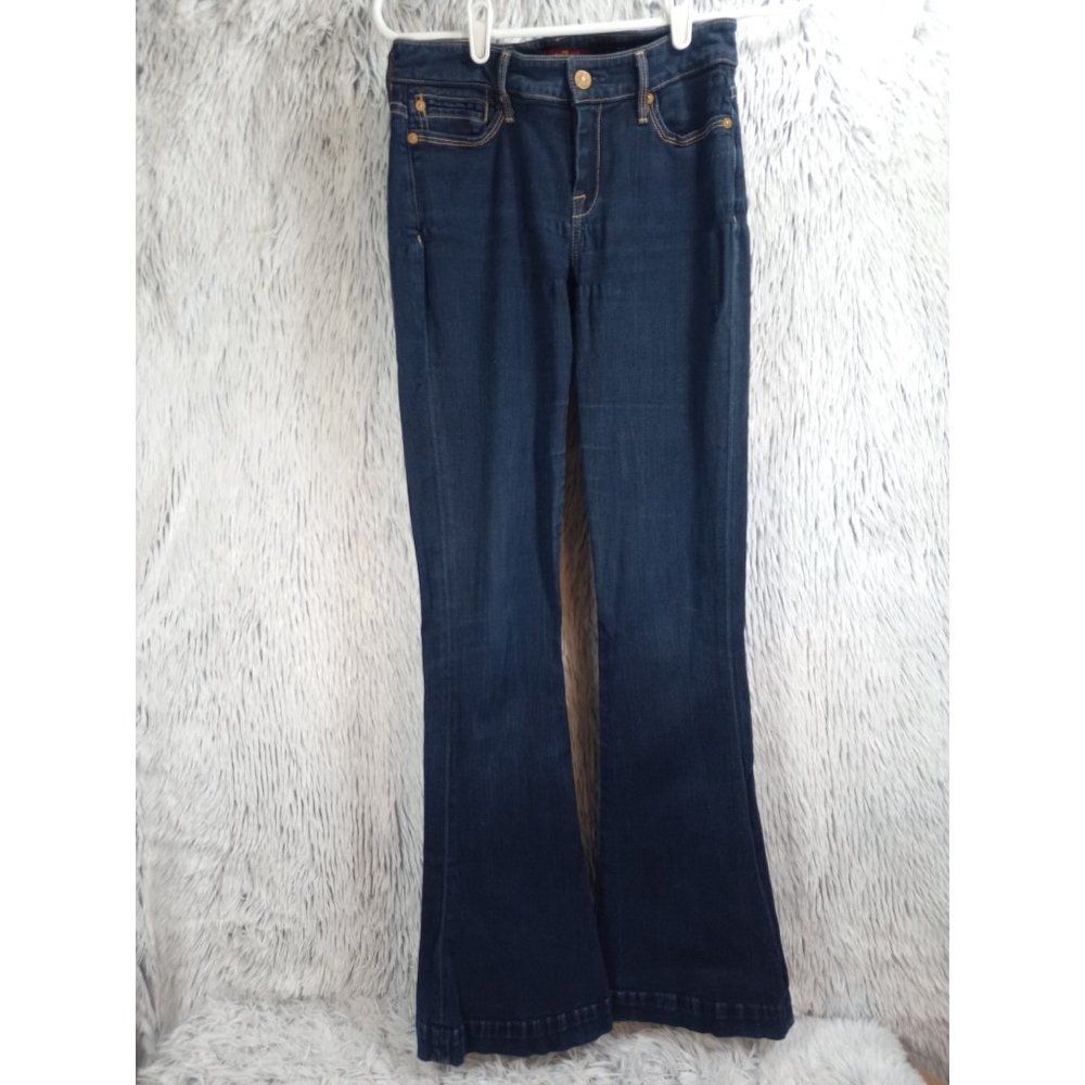 7 For All Mankind Jiselle Jeans Womans 25 Dark Wash Stretch Flare Leg Denim